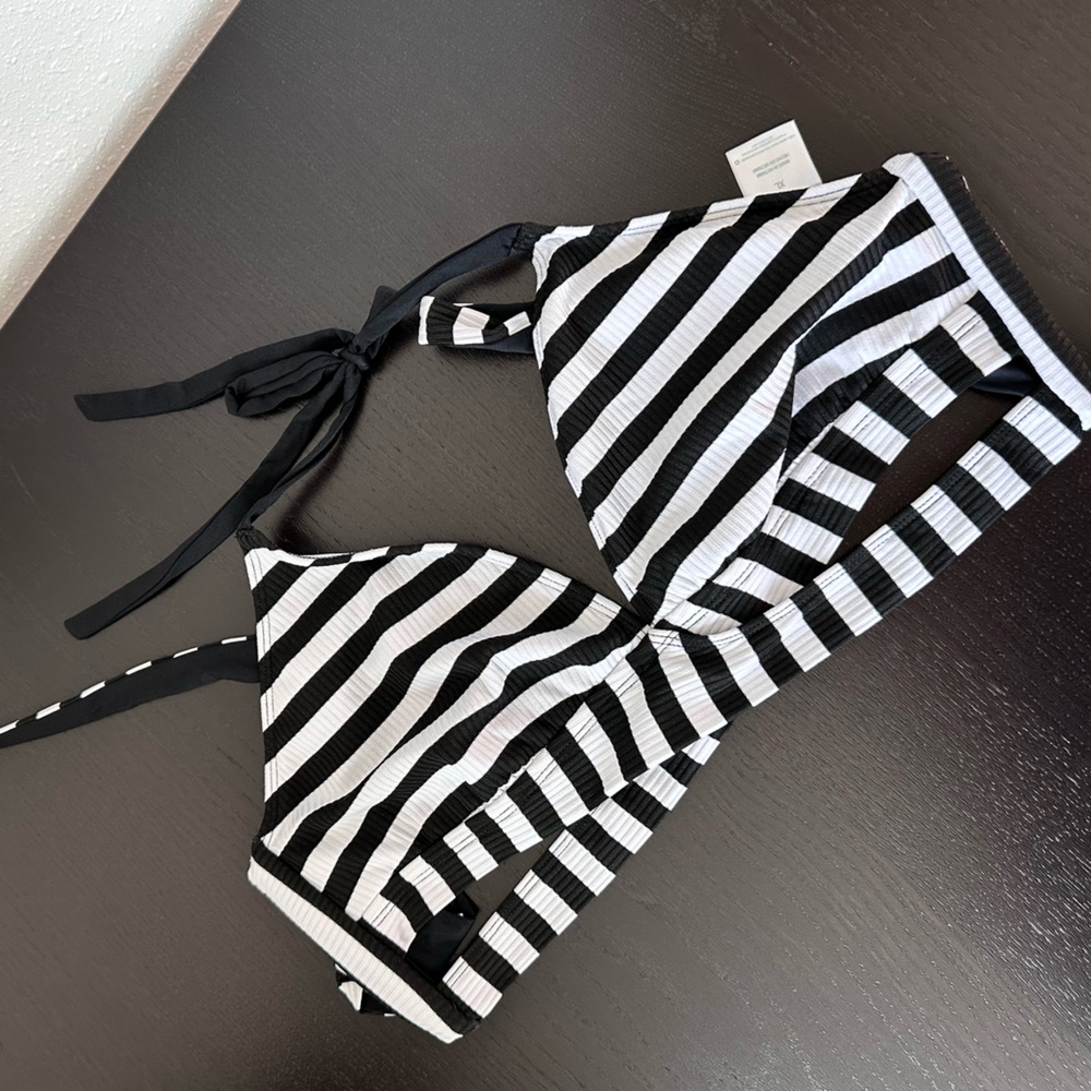 Kona Sol Monochrome Striped Swimwear